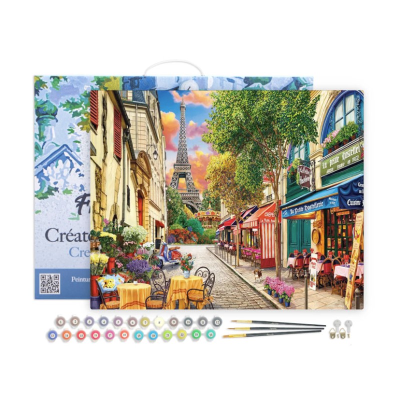 Peinture par numéros Ruelle à Paris sur châssis 40x50 cm
