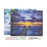 Peinture par numéros Ponton au coucher de soleil sur châssis 40x50 cm