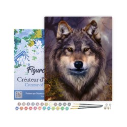 Peinture par numéros Tête de loup sur châssis 40x50 cm