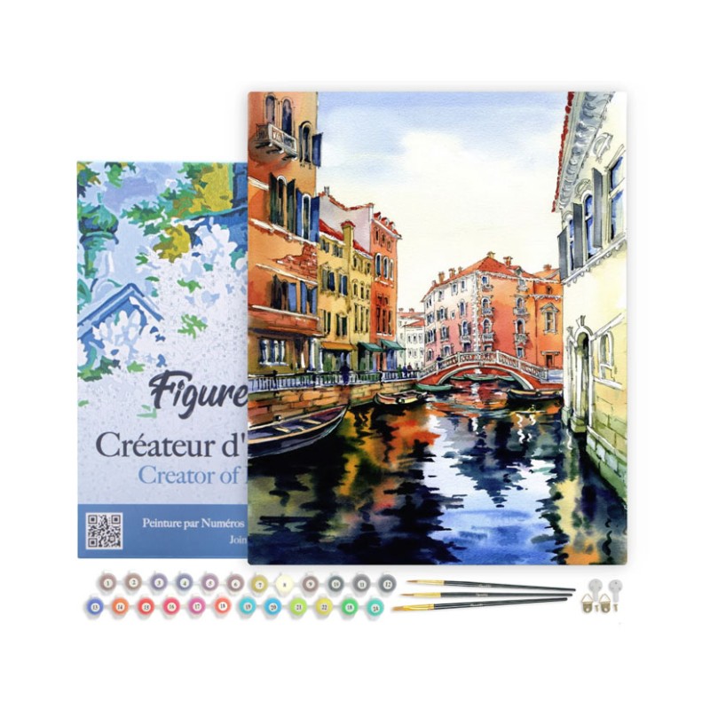 Peinture par numéros Aquarelle de Venise sur châssis 40x50 cm