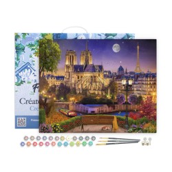 Peinture par numéros Notre-Dame étoilée sur châssis 40x50 cm