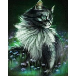 Broderie diamant 40x50cm sur toile roulée - Joli Chat