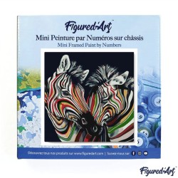 Peinture par numéros Duo de zèbres sur châssis 20x20cm
