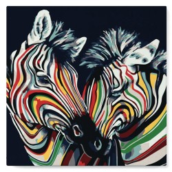 Peinture par numéros Duo de zèbres sur châssis 20x20cm