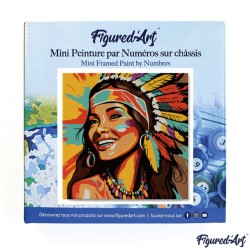 Peinture par numéros Femme native Pop Art sur châssis 20x20 cm