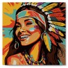 Peinture par numéros Femme native Pop Art sur châssis 20x20 cm