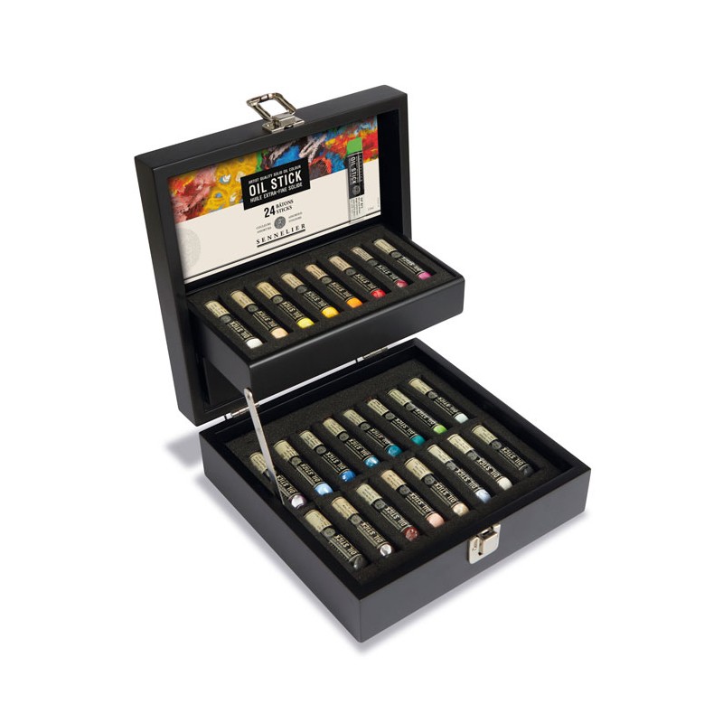 Coffret noir de 24 mini-bâtons de peinture à l'huile Oil Stick