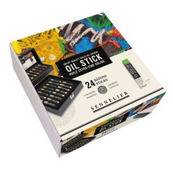 Coffret noir de 24 mini-bâtons de peinture à l'huile Oil Stick