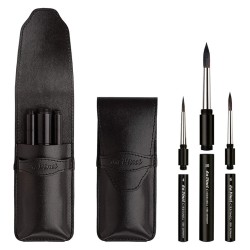 Set de 3 pinceaux aquarelle de voyage Casanéo avec étui