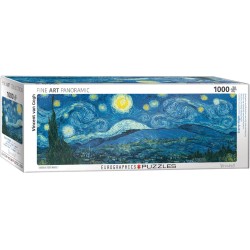 Puzzle 1000 pièces - Panoramique La nuit étoilée (élargi) de Van Gogh
