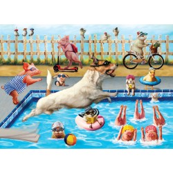 Puzzle 500 pièces - Journée de piscine folle, de Lucia Heffernan