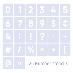 Set de pochoirs Chiffres Ronds x26 pcs