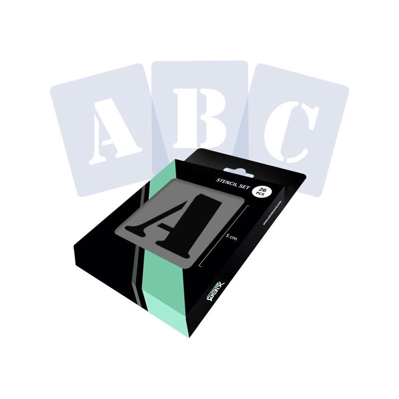 Set de pochoirs Alphabet Serif Industrial x26 lettres