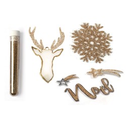 Kit Plastique dingue Décos de Noël pailletées prédécoupées