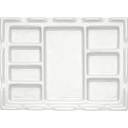 Palette en porcelaine 8 creux rectangles - 18x24 cm