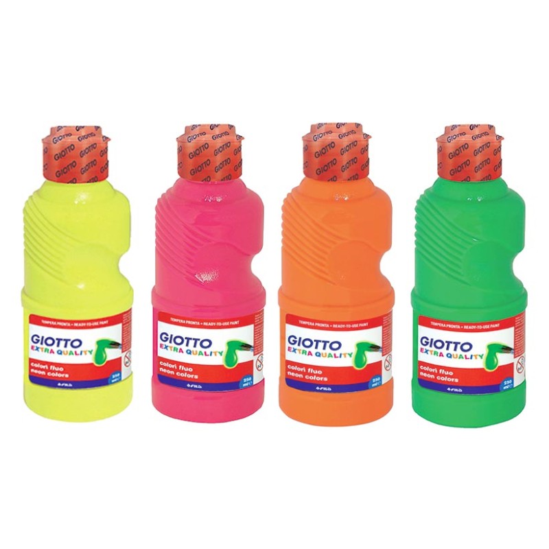 Gouache scolaire fluorescente Giotto, flacon 250ml