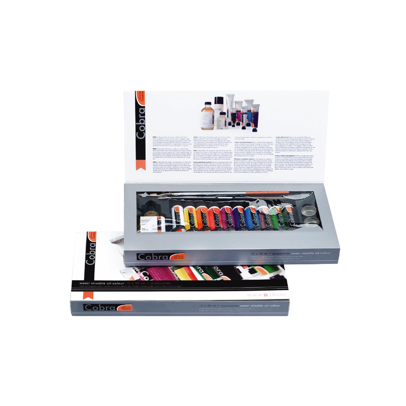 Coffret Combi huile à l'eau Cobra Artist 10x40 ml + accessoires