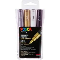 Set de 4 marqueurs métalliques Posca PC-1MC
