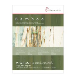 Bloc mix-média Bambou 265g/m², 25 fls collées