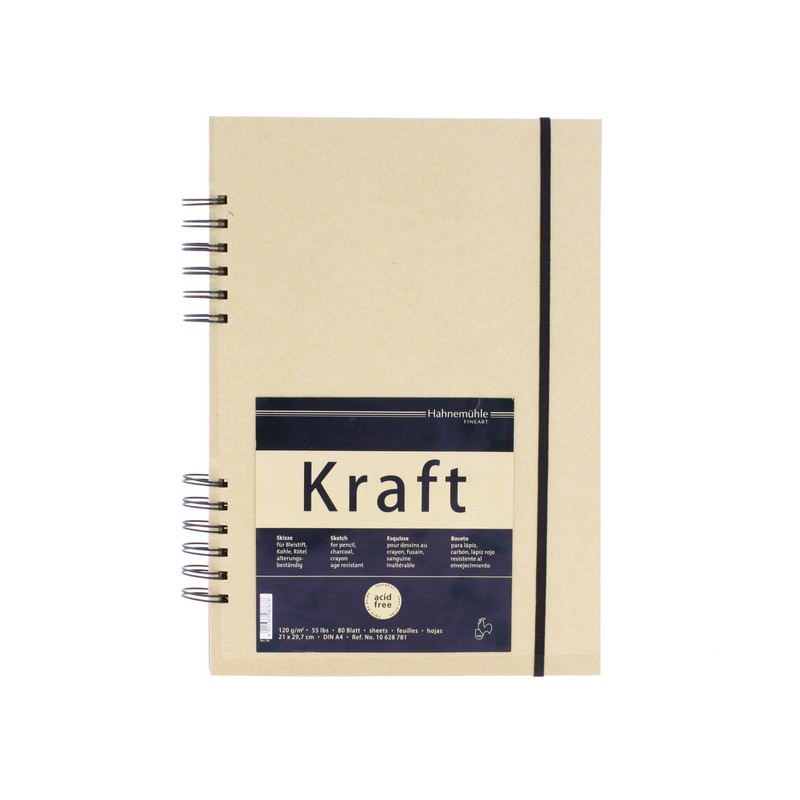Carnets de croquis Kraft 120g/m², 80 fls spiralées