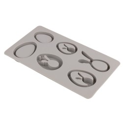 Moule en silicone - Pendentifs Oeufs et Lapins x6pcs