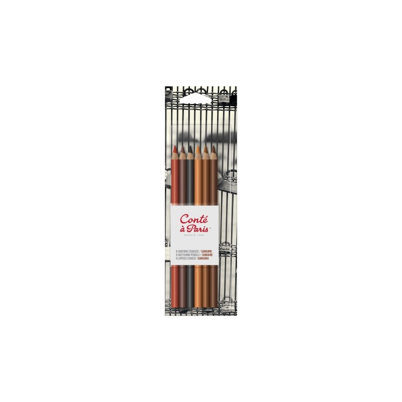 Set de 6 crayons à Esquisse Sanguine - Conté à Paris