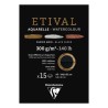 Bloc papier aquarelle noir Etival 300 g/m²,15 fls collées un côté