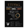 Bloc papier aquarelle noir Etival 300 g/m²,15 fls collées un côté