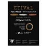 Bloc papier aquarelle noir Etival 300 g/m²,15 fls collées un côté