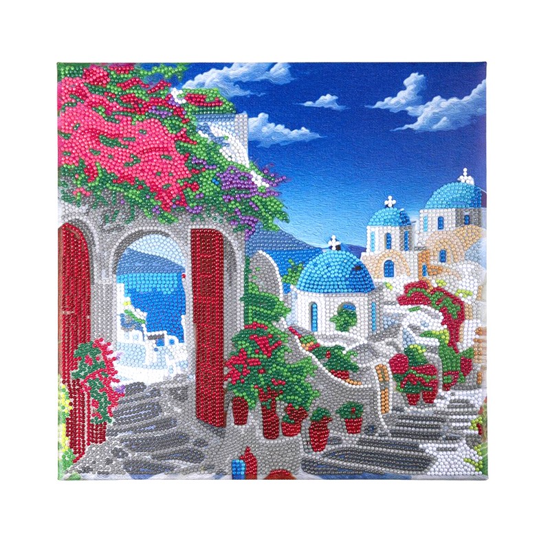 Kit tableau à diamanter Crystal Art 30x30cm - Paysage grec