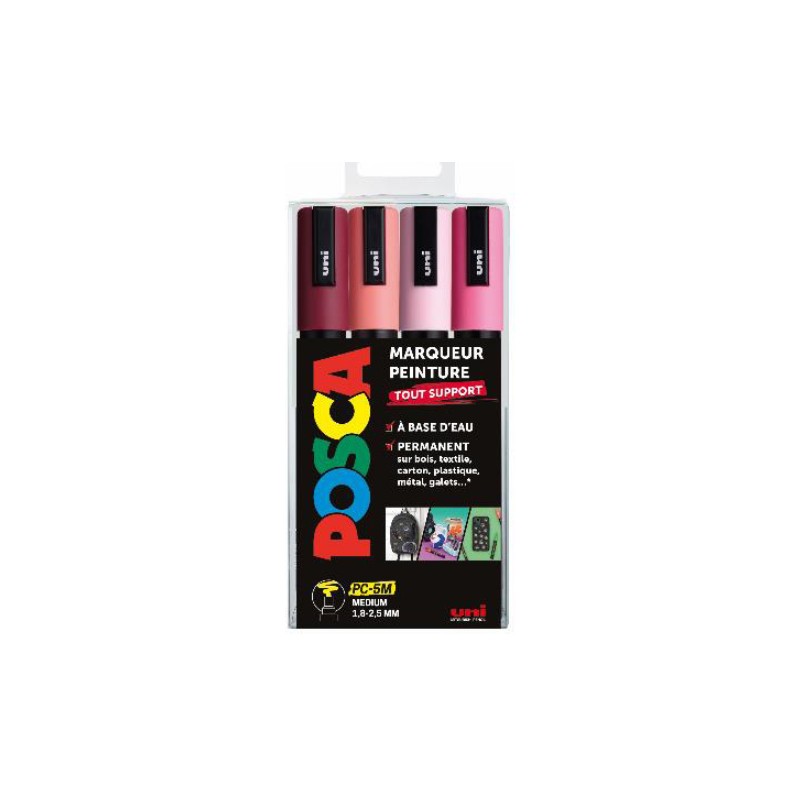 Set de 4 marqueurs assortis Posca PC-5M