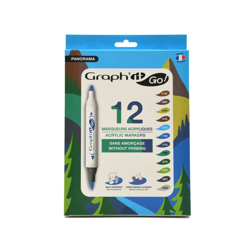 Set de 12 marqueurs acrylique Graphit'Go