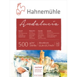 Papier aquarelle Andalucia grain fin / torchon 500 g/m², feuille 50x65cm
