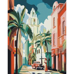 Peinture par numéros 40x50cm sur toile roulée - Cuba Art déco