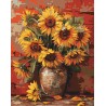 Peinture par numéros 40x50cm sur toile roulée - Vase de tournesols automnal