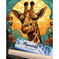 Peinture par numéros 40x50cm sur toile roulée - Girafe Art déco