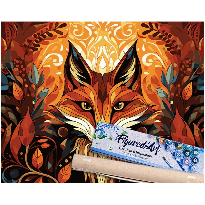Peinture par numéros 40x50cm sur toile roulée - Renard Art déco