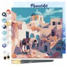 Peinture par numéros Cheval à Santorin sur châssis 20x20 cm