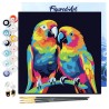 Peinture par numéros Perroquets Abstraits Pop Art sur châssis 20x20 cm