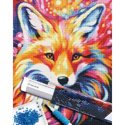 Broderie diamant 40x50cm sur toile roulée - Renard coloré