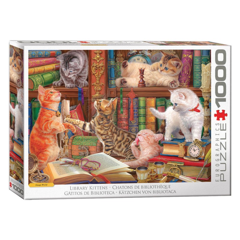 Puzzle 1000 pièces - Chatons de bibliothèque, de Image world