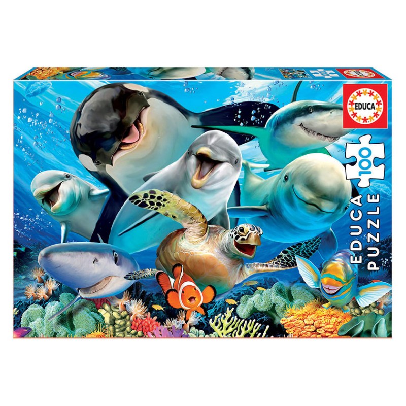 Puzzle Junior 100 pièces - Selfie sous l'eau