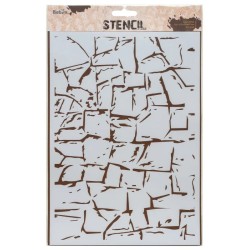 Pochoir à texture Mur en pierre - A4