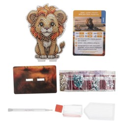 Kit figurine à diamanter Crystal Art - Collection safari, Lion