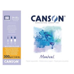 Bloc aquarelle Montval 300 g/m², 12 fls collées 1 côté
