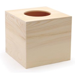 Boîte à mouchoir en bois Cube 12,5x13,5x14cm
