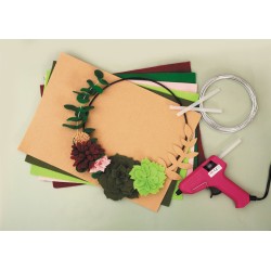 Kit DIY Feutrine - Ma couronne de succulentes