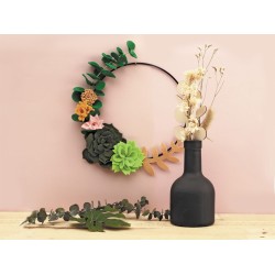 Kit DIY Feutrine - Ma couronne de succulentes