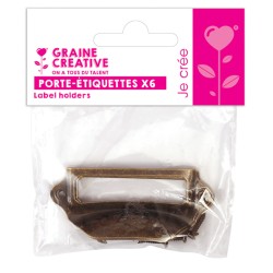 Porte-étiquettes poignée en métal vielli 70x30x6mm x6pcs