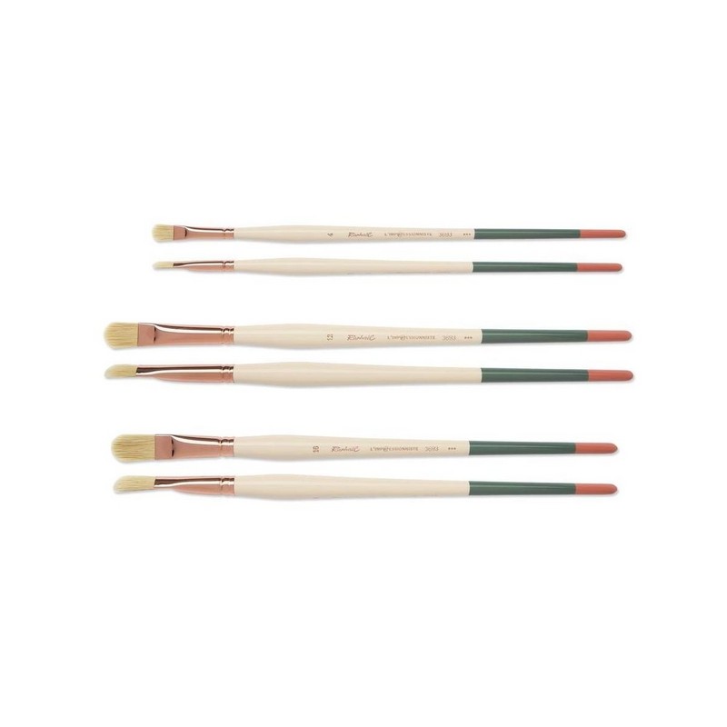 Pinceau plat-bombé D-Brush L'impressionniste en soie synthétique, série 3593